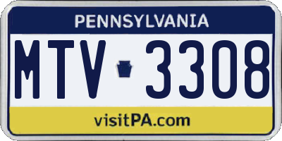 PA license plate MTV3308
