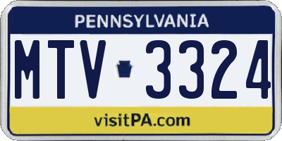 PA license plate MTV3324