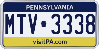 PA license plate MTV3338