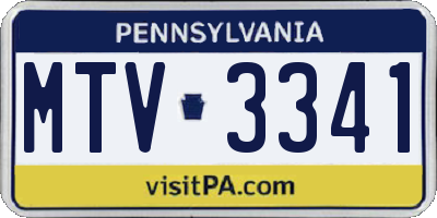 PA license plate MTV3341