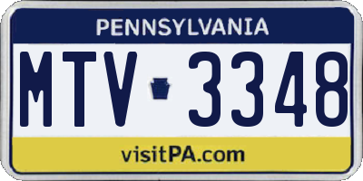 PA license plate MTV3348