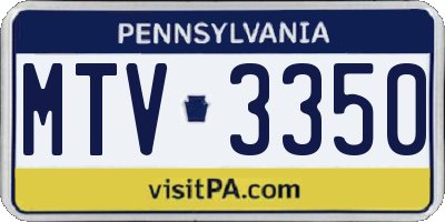 PA license plate MTV3350