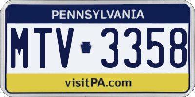 PA license plate MTV3358