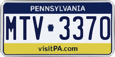 PA license plate MTV3370