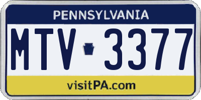 PA license plate MTV3377