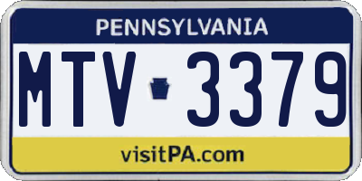 PA license plate MTV3379