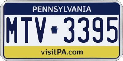 PA license plate MTV3395
