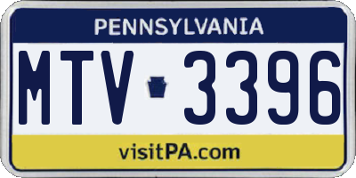 PA license plate MTV3396