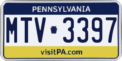 PA license plate MTV3397