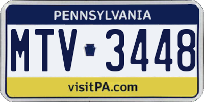 PA license plate MTV3448
