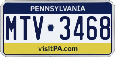 PA license plate MTV3468