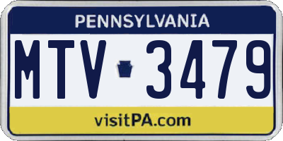 PA license plate MTV3479