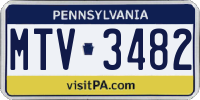 PA license plate MTV3482