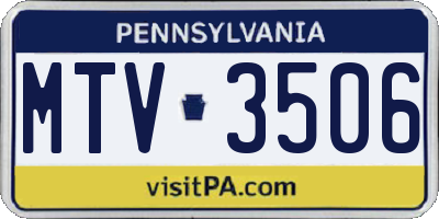 PA license plate MTV3506