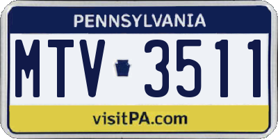 PA license plate MTV3511