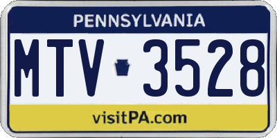 PA license plate MTV3528