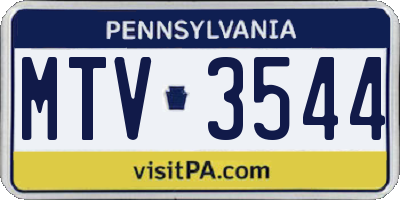 PA license plate MTV3544