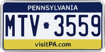 PA license plate MTV3559