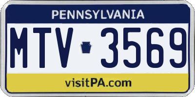 PA license plate MTV3569