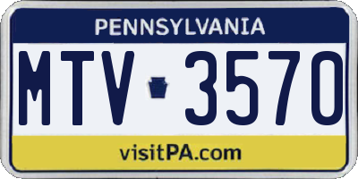 PA license plate MTV3570