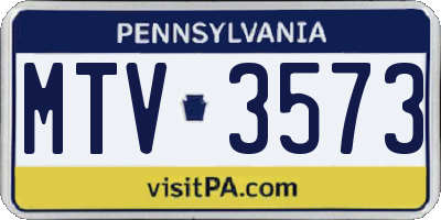 PA license plate MTV3573