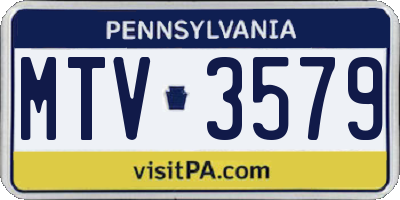 PA license plate MTV3579