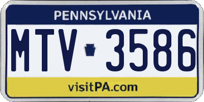 PA license plate MTV3586