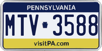 PA license plate MTV3588