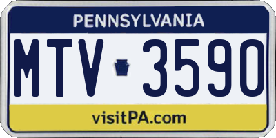 PA license plate MTV3590
