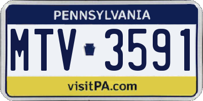 PA license plate MTV3591