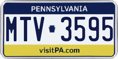 PA license plate MTV3595