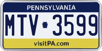 PA license plate MTV3599
