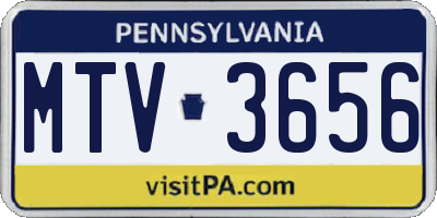 PA license plate MTV3656