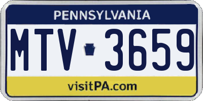 PA license plate MTV3659