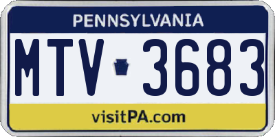 PA license plate MTV3683