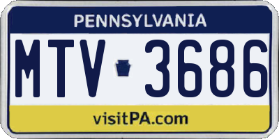 PA license plate MTV3686