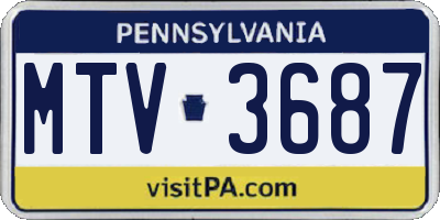 PA license plate MTV3687