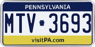 PA license plate MTV3693