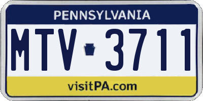 PA license plate MTV3711
