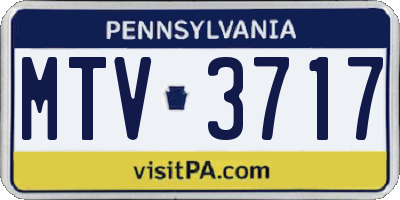 PA license plate MTV3717