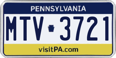 PA license plate MTV3721