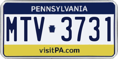 PA license plate MTV3731