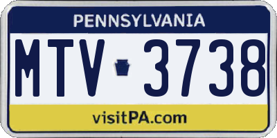 PA license plate MTV3738