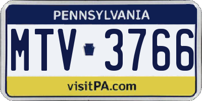 PA license plate MTV3766