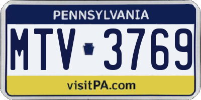 PA license plate MTV3769