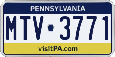 PA license plate MTV3771