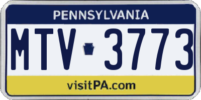 PA license plate MTV3773
