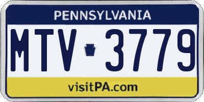 PA license plate MTV3779