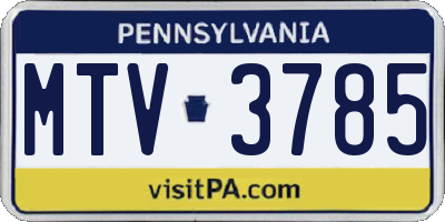 PA license plate MTV3785