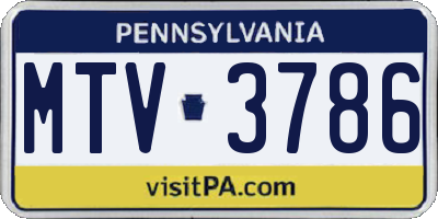 PA license plate MTV3786